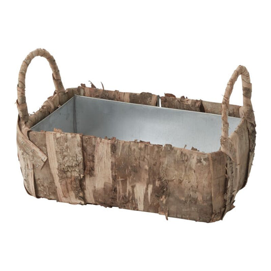 BANDED BIRCH BASKET 10.25"x 5.75"x 6.25"