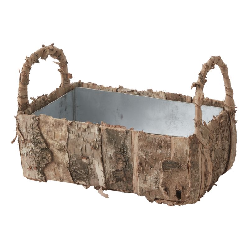 BANDED BIRCH BASKET 12.75"x 7.25"x 8"