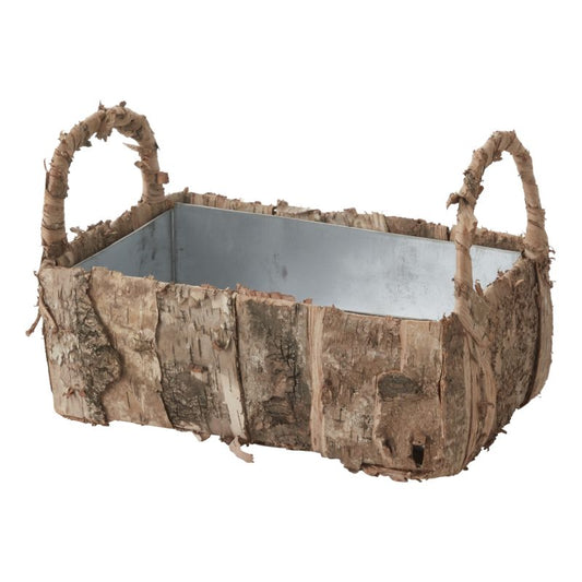 BANDED BIRCH BASKET 12.75"x 7.25"x 8"