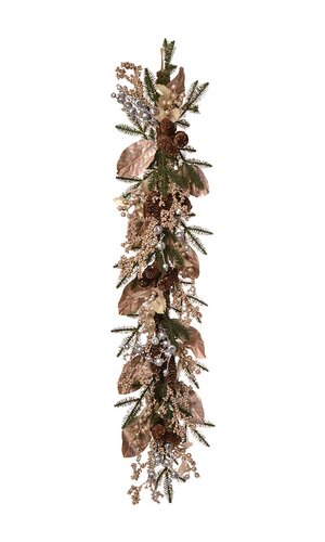 50" BERRY MAGNOLIA PINECONE GARLAND CHAMPAGNE