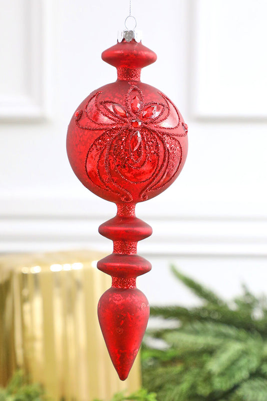 10” Glass Ball Finial Ornament