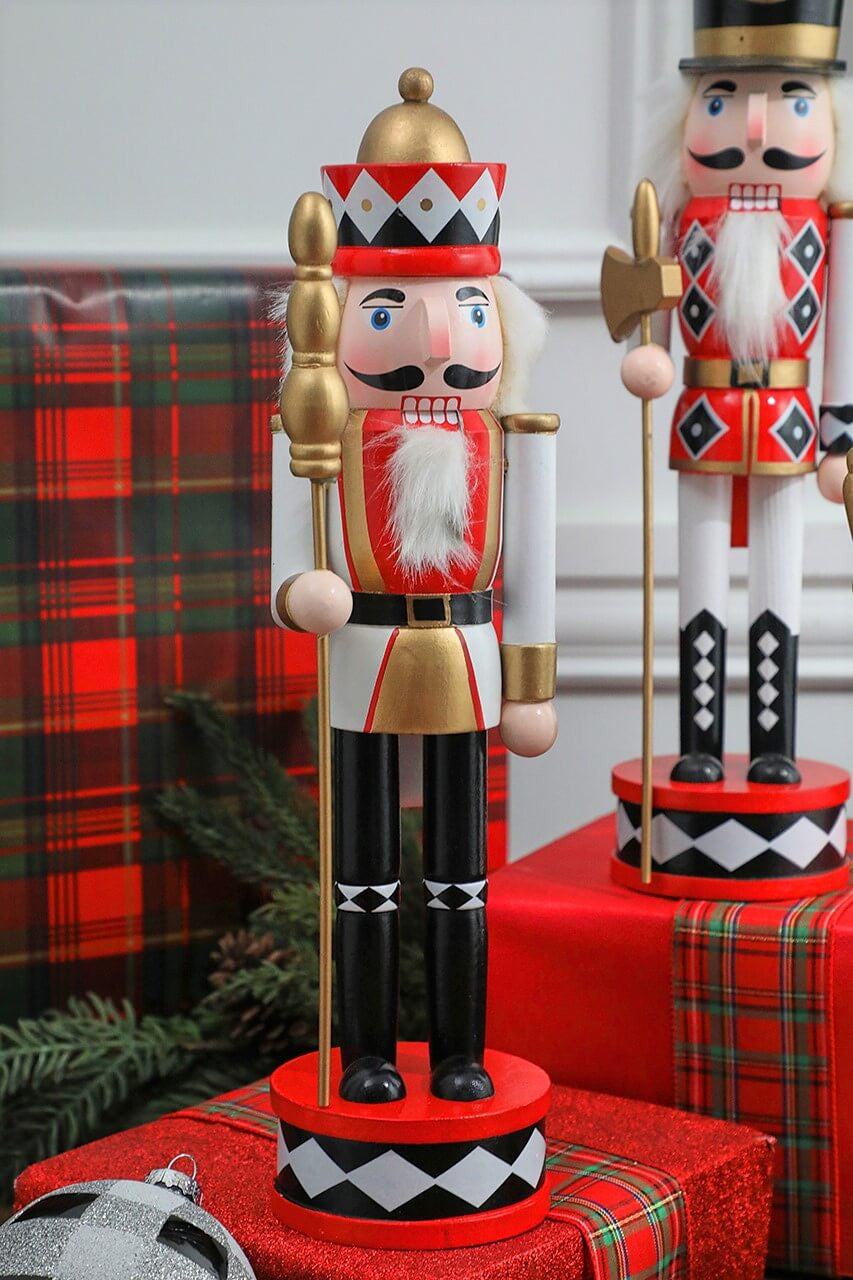 3 Tiered Scepter 15” Harlequin Christmas Nutcracker