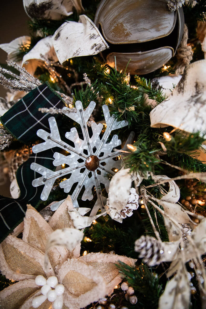 20” Burlap Faux Fur Edge Poinsettia Stem