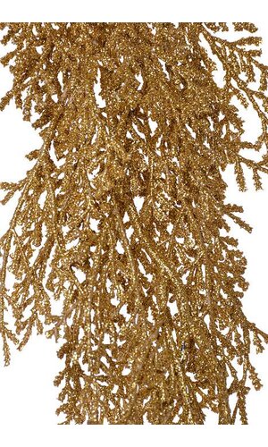 6FT GLITTERED CEDAR GARLAND GOLD