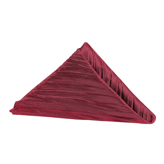 Set Of Ten Accordion Crinkle Taffeta Napkin 20"x20" - Burgundy