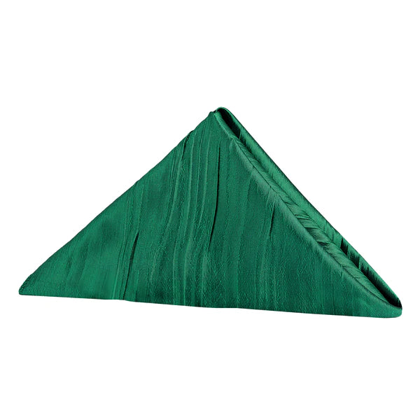 Set Of Ten Accordion Crinkle Taffeta Napkin 20"x20" - Emerald Green