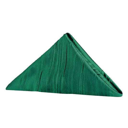 Set Of Ten Accordion Crinkle Taffeta Napkin 20"x20" - Emerald Green