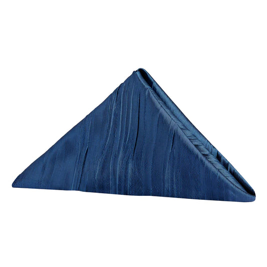 Set Of Ten Accordion Crinkle Taffeta Napkin 20"x20" - Navy Blue
