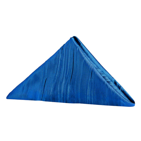 Set Of Ten Accordion Crinkle Taffeta Napkin 20"x20" - Royal Blue