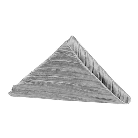 Set Of Ten Accordion Crinkle Taffeta Napkin 20"x20" - Silver