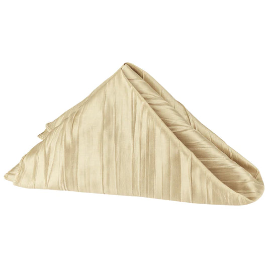 Set Of Ten Accordion Crinkle Taffeta Napkin 20"x20" - Champagne