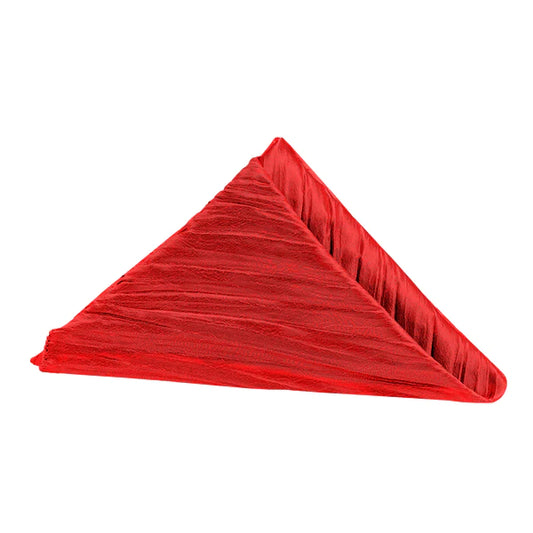 Set Of Ten Accordion Crinkle Taffeta Napkin 20"x20" - Red