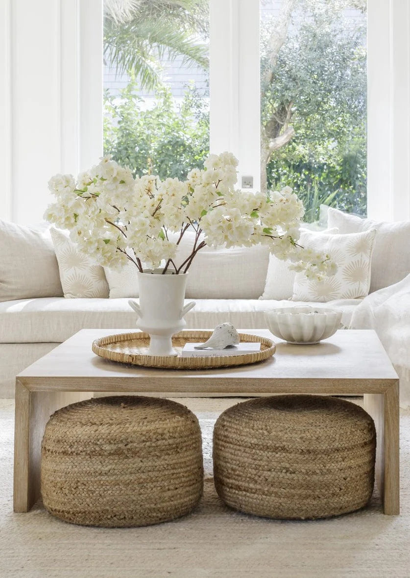 Faux Cherry Blossom in Cream White - 44"