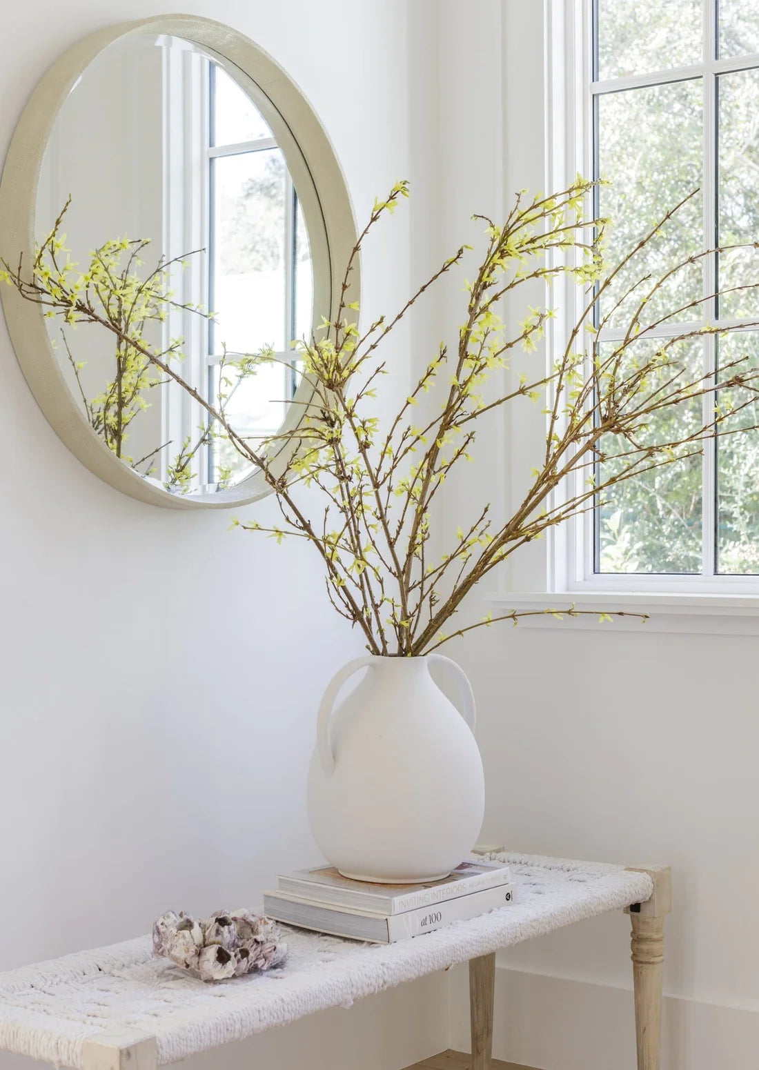 Natural White Clay Jug Vase - 14"