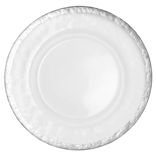 Alpine Glass Charger Plate - Silver trim