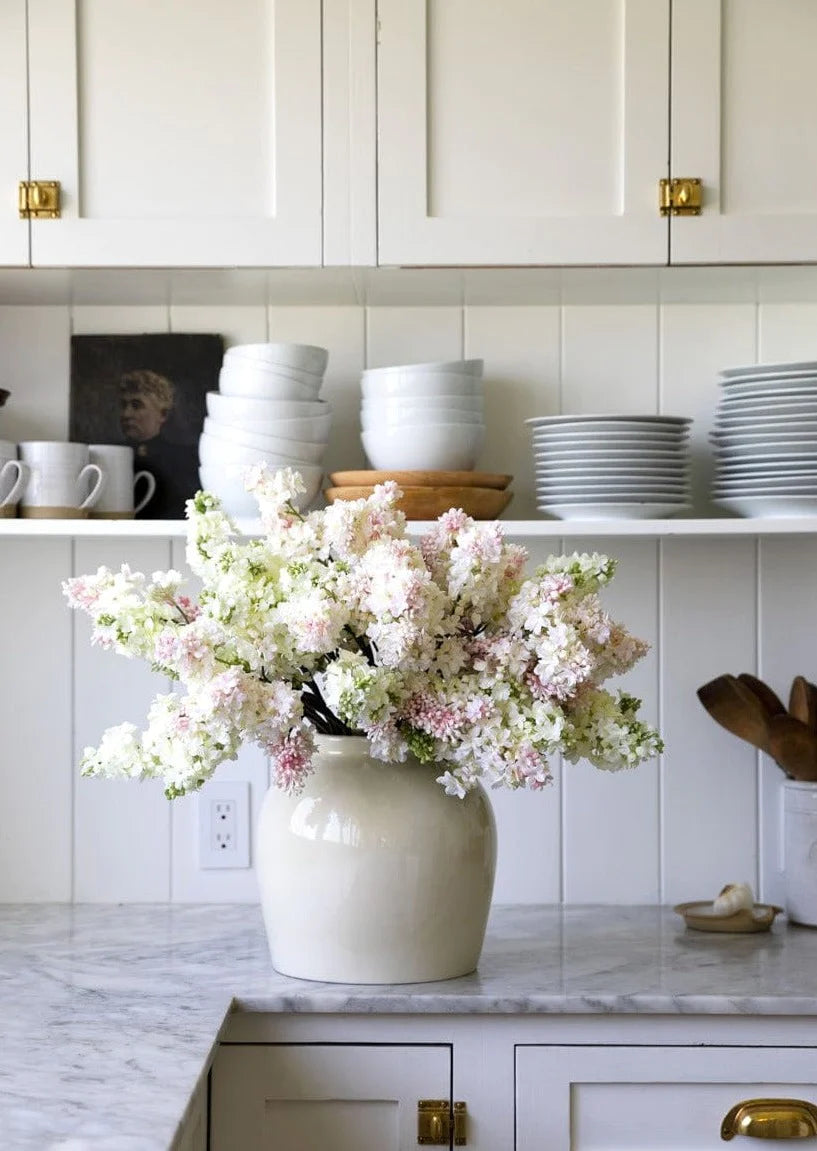 Fake Lilacs Flower in Cream - 25"