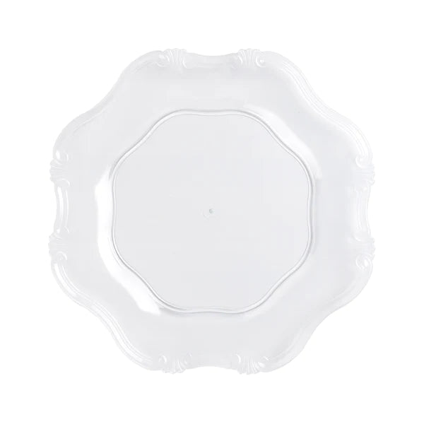 Baroque Round Charger Plate - Clear