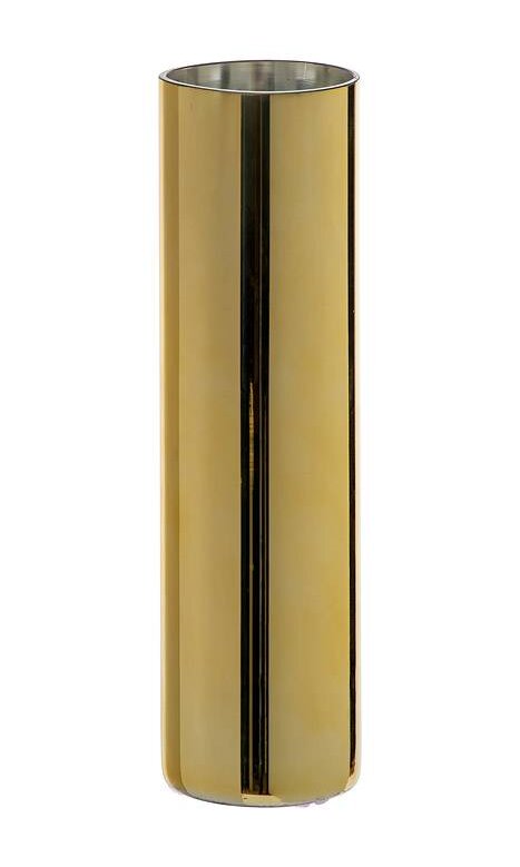 Set Of Four 18" x 5" CYLINDER GLASS VASE GOLD