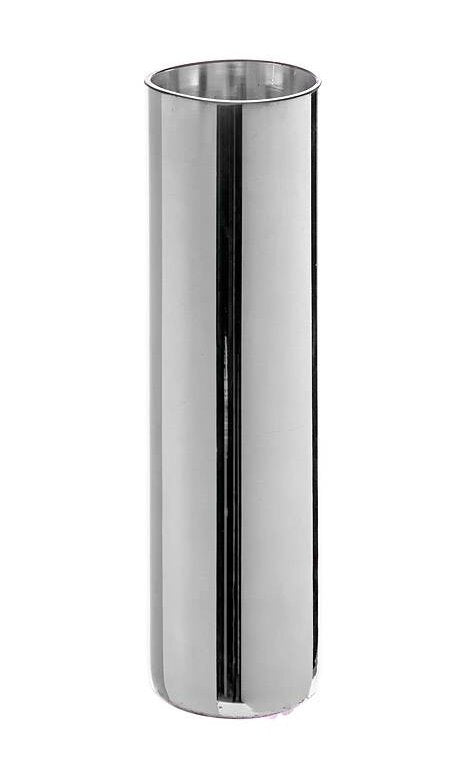 Set of Four 18" X 5" Silver Cylinder Glass Vases