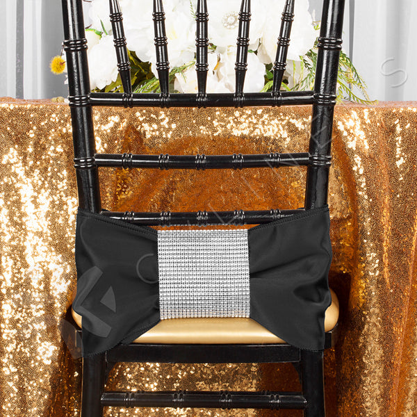 Glitz Sequins 120" Round Tablecloth - Gold