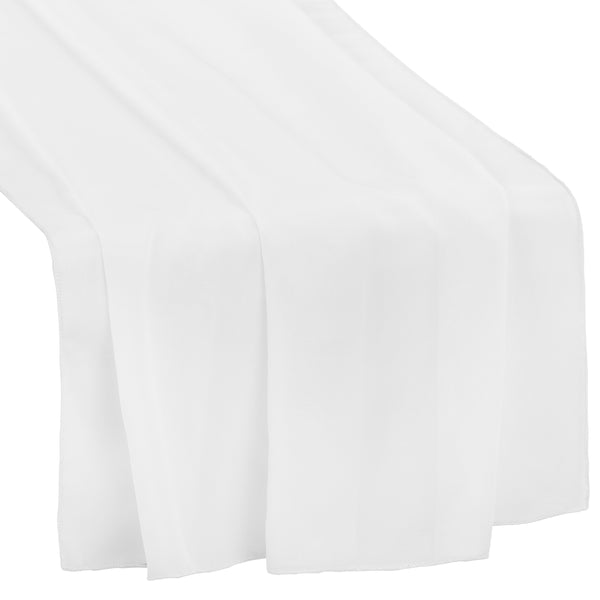 Chiffon Wedding Table Runner 10FT x 27" - White