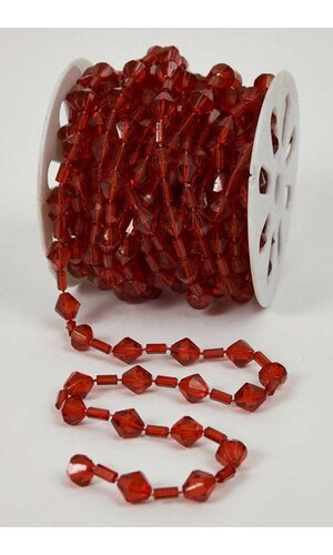 10YDS BEADED GARLAND ROLL RED