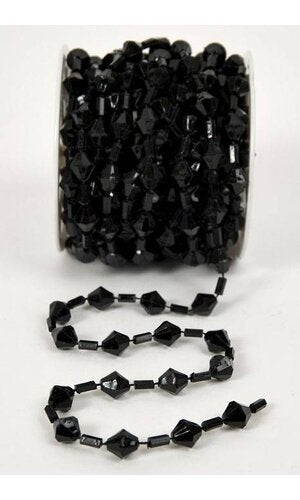 10YDS BEADED GARLAND ROLL BLACK