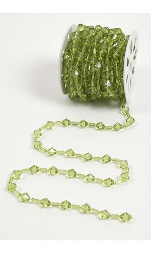 10YDS BEADED GARLAND ROLL APPLE GREEN