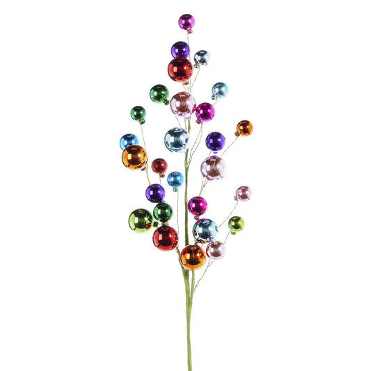31 Inch Multi Color Ball Ornament Spray - NEW 2023