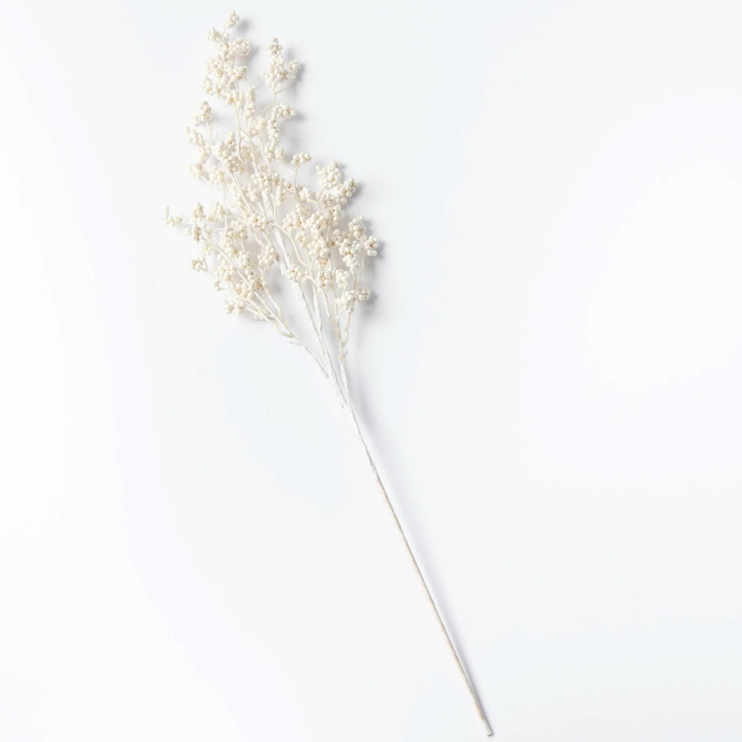 White Pearl Faux Botanical Marsh Berry Christmas Holiday Spray Branch - 31"