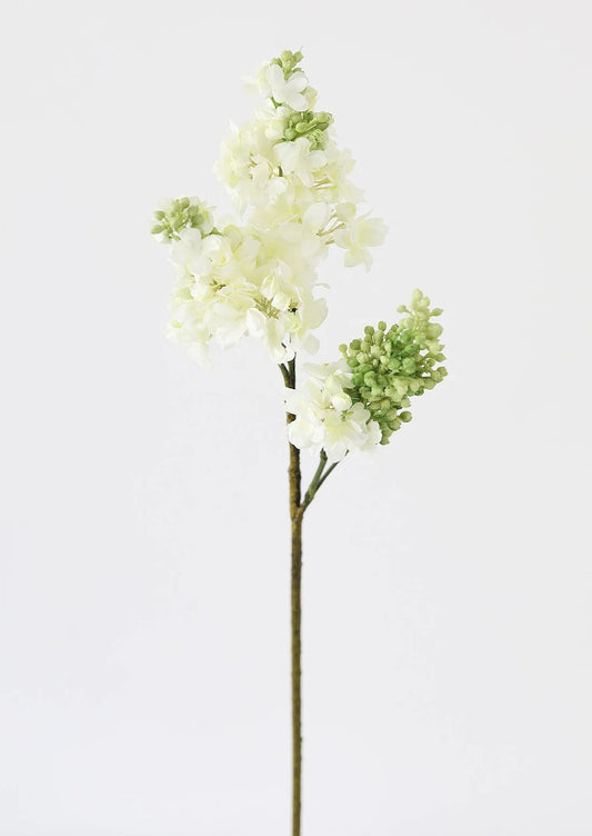 Fake Lilacs Flower in Cream - 25"
