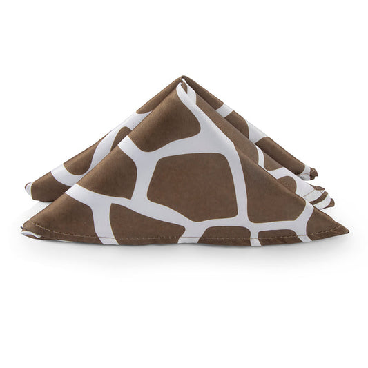 Set of 10 Giraffe Animal Print Satin Napkin 20"x20"