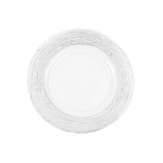 Glass Charger Plate with Twigs Trim - Silver