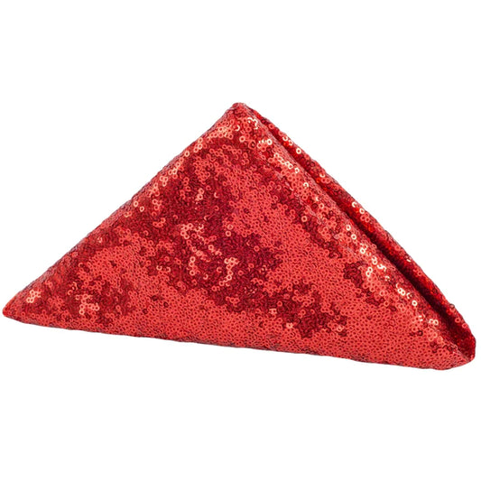 Set Of Ten Glitz Sequin Napkin 20"x20" - Red