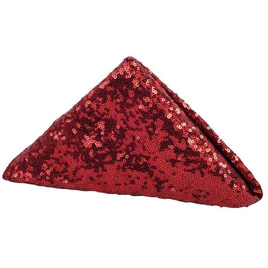 Set Of Ten Glitz Sequin Napkin 20"x20" - Apple Red