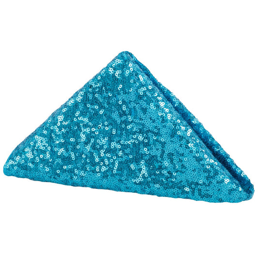 Set Of Ten Glitz Sequin Napkin 20"x20" - Aqua Blue