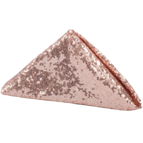 Set Of Ten Glitz Sequin Napkin 20"x20" - Blush/Rose Gold