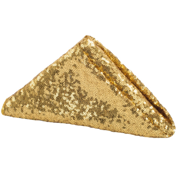 Set Of Ten Glitz Sequin Napkin 20"x20" - Gold