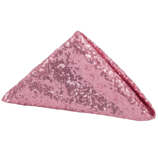 Set Of Ten Glitz Sequin Napkin 20"x20" - Pink