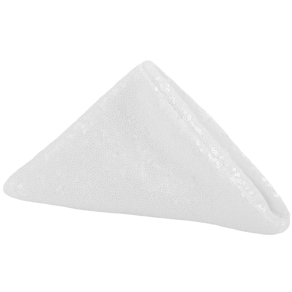 Set Of Ten Glitz Sequin Napkin 20"x20" - White