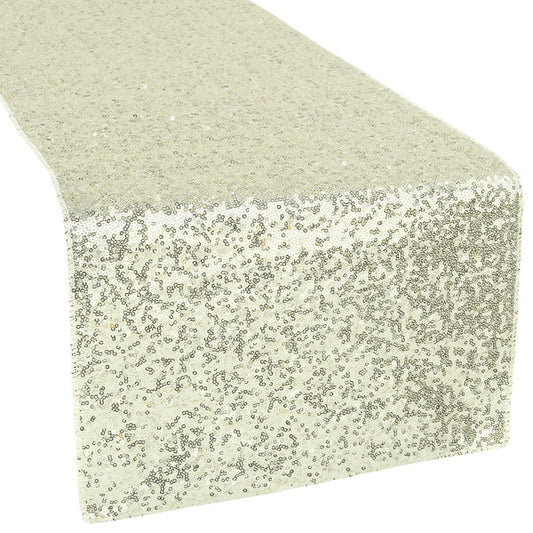 Glitz Sequin Table Runner - Ivory