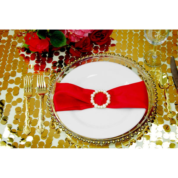 Large Payette Sequin Round 120" Tablecloth - Gold