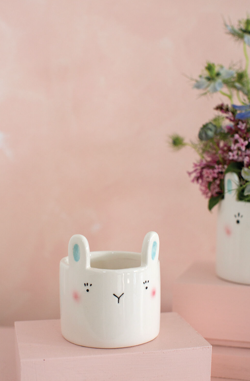 Set of Four Bunny Rabbit Easter Planters