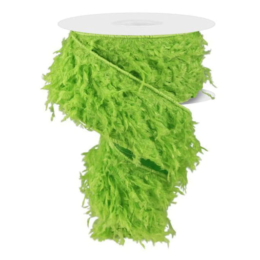 FURRY LIME RIBBON, 2.5" X 10YD