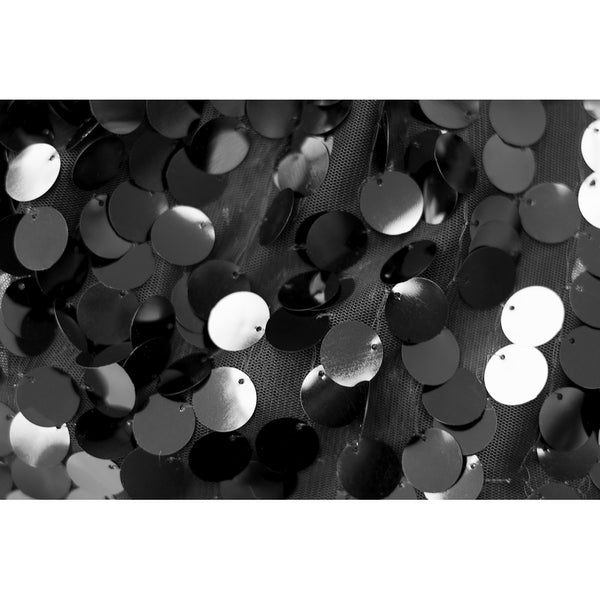 Large Payette Sequin Round 120" Tablecloth - Black