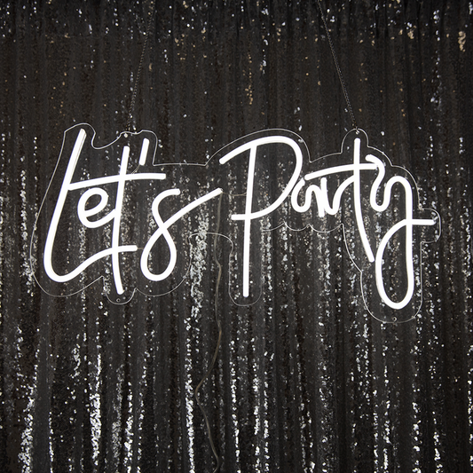 12"x24" Neon Light Sign "Lets Party" (1 Pc)