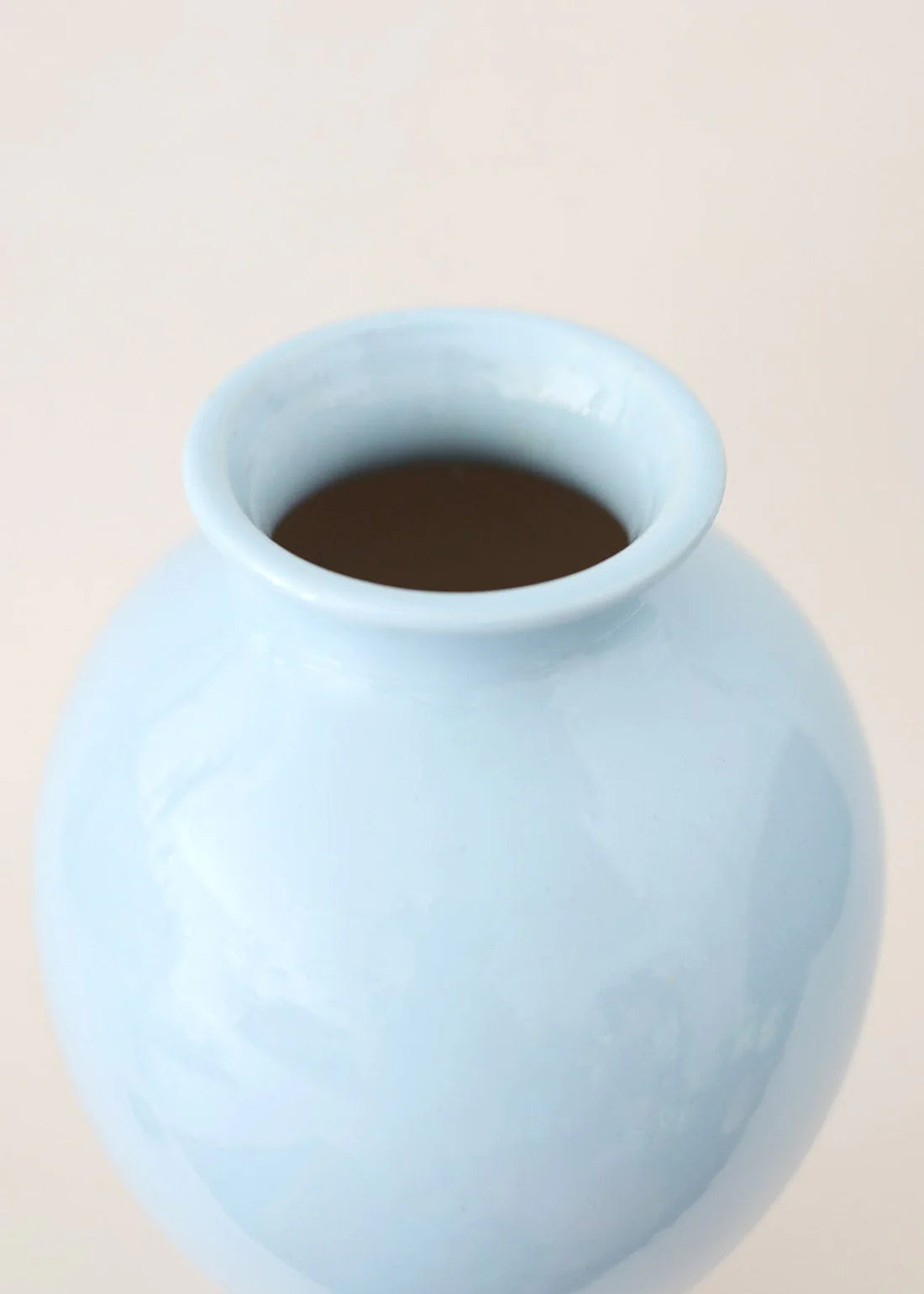 Ceramic Blue Tall Glossy Vase - 16"