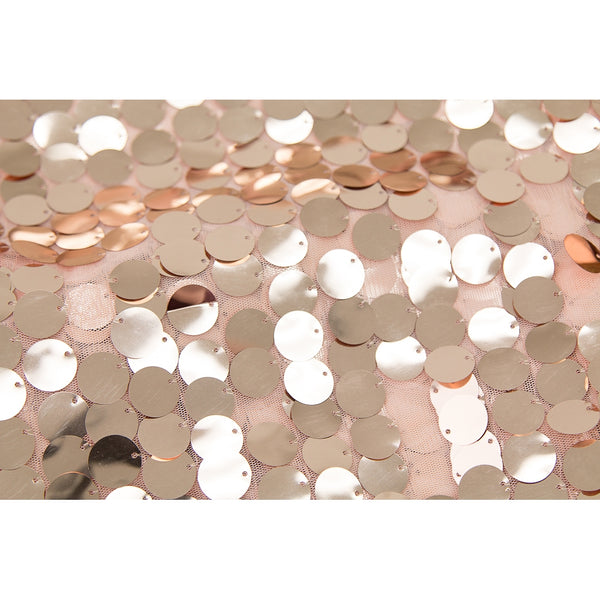Large Payette Sequin Tablecloth 90"x132" Rectangular - Blush/Rose Gold