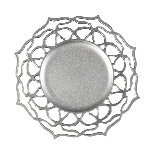 Petal Edge Acrylic Charger Plate - Silver