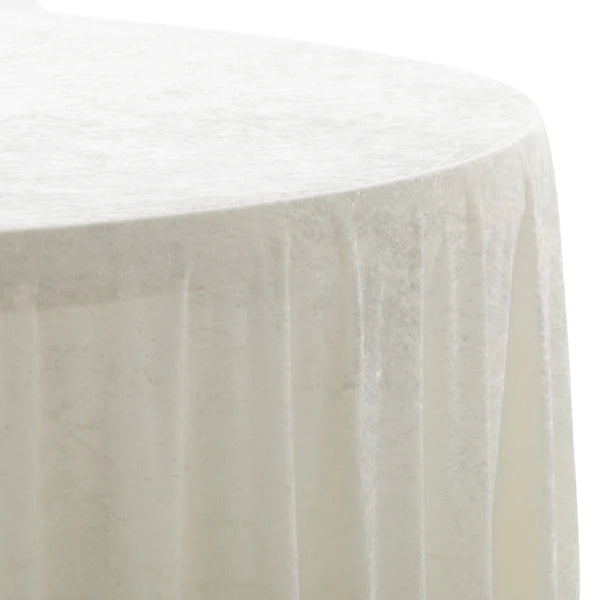 Velvet 120" Round Tablecloth - Ivory